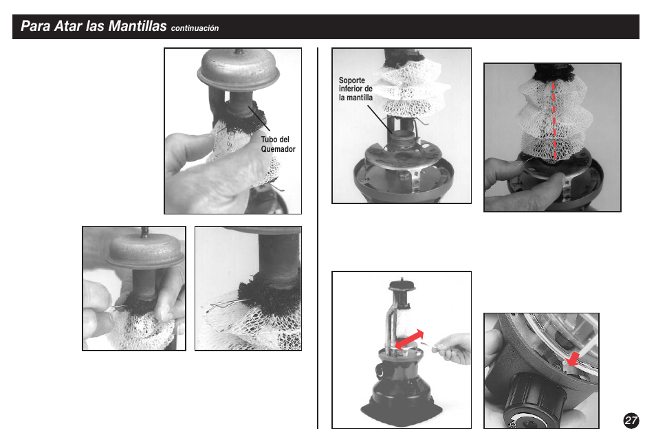 Para atar las mantillas | Coleman NORTHSTAR 2500A User Manual | Page 27 / 32