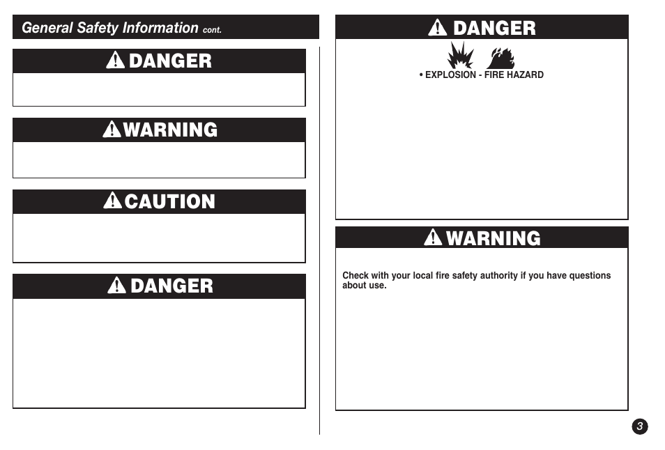 Warning, Danger, Caution | General safety information | Coleman NORTHSTAR 2500A User Manual | Page 3 / 32