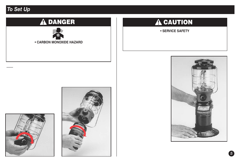 Danger, Caution | Coleman NORTHSTAR 2500A User Manual | Page 5 / 32