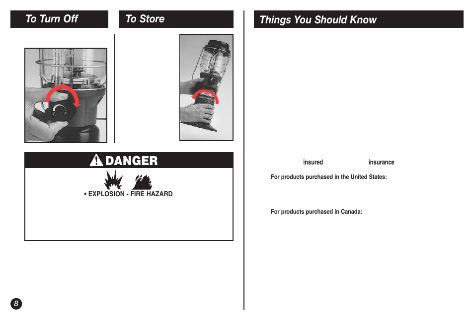 Danger, Things you should know | Coleman NORTHSTAR 2500A User Manual | Page 8 / 32