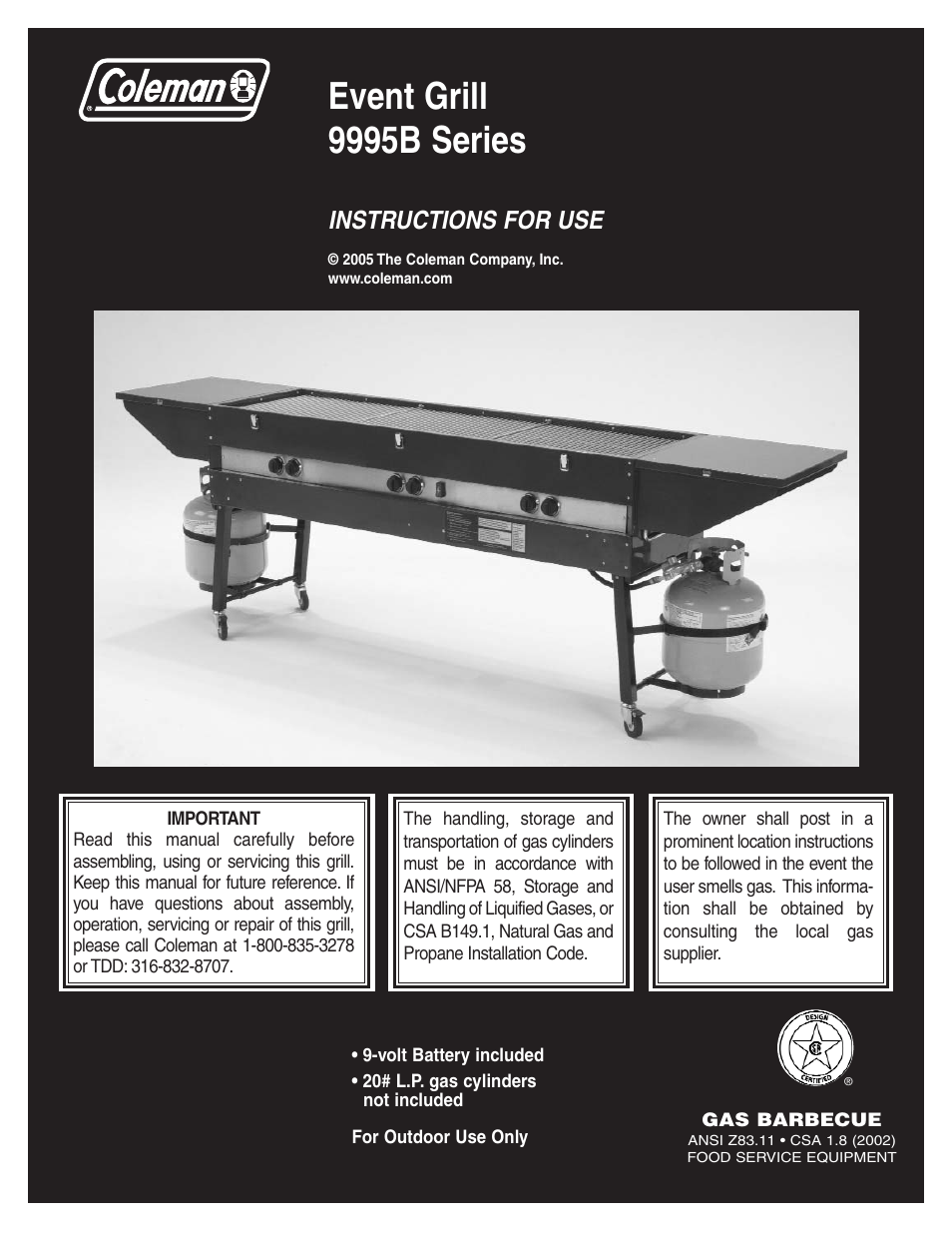 Coleman 9995B Series User Manual | 16 pages