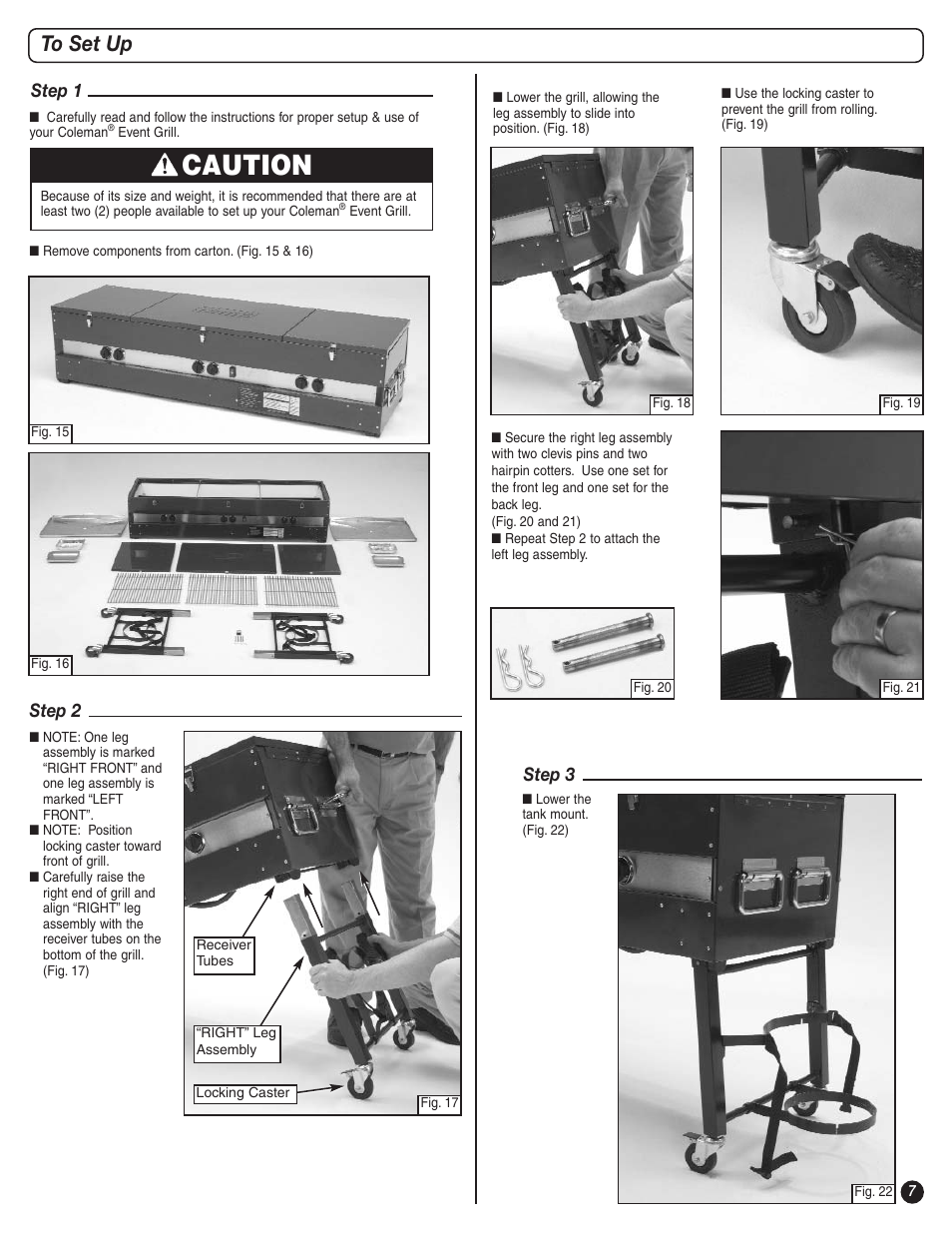 Caution | Coleman 9995B Series User Manual | Page 7 / 16