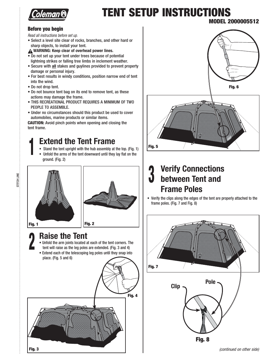 Coleman 2000005512 User Manual | 2 pages