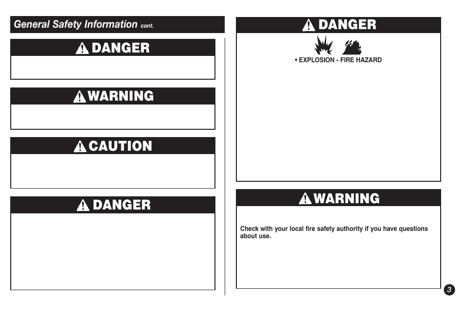 Warning, Danger, Caution | Coleman 9921B User Manual | Page 3 / 32
