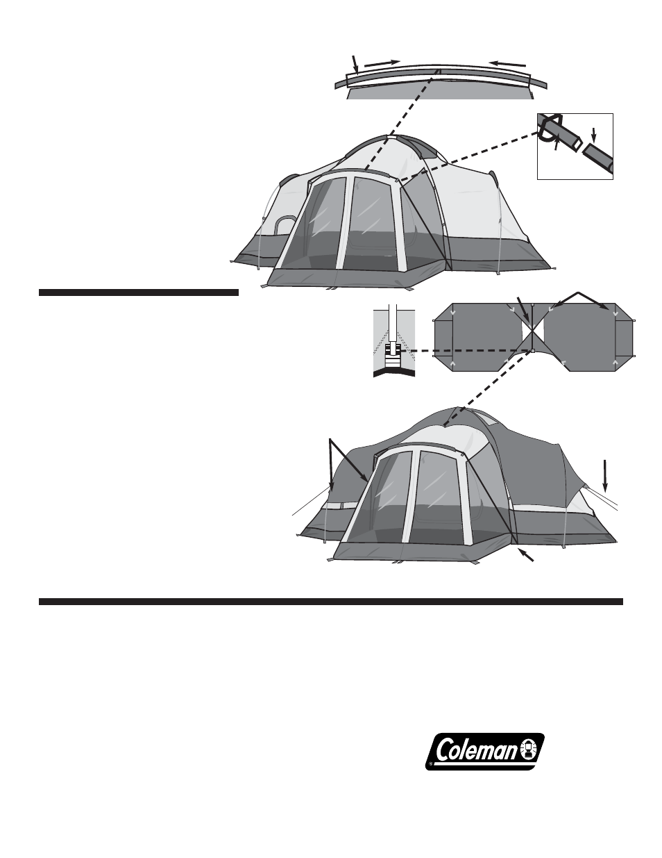 Raise screen room, Attach rainfly | Coleman 16'X13' User Manual | Page 2 / 2