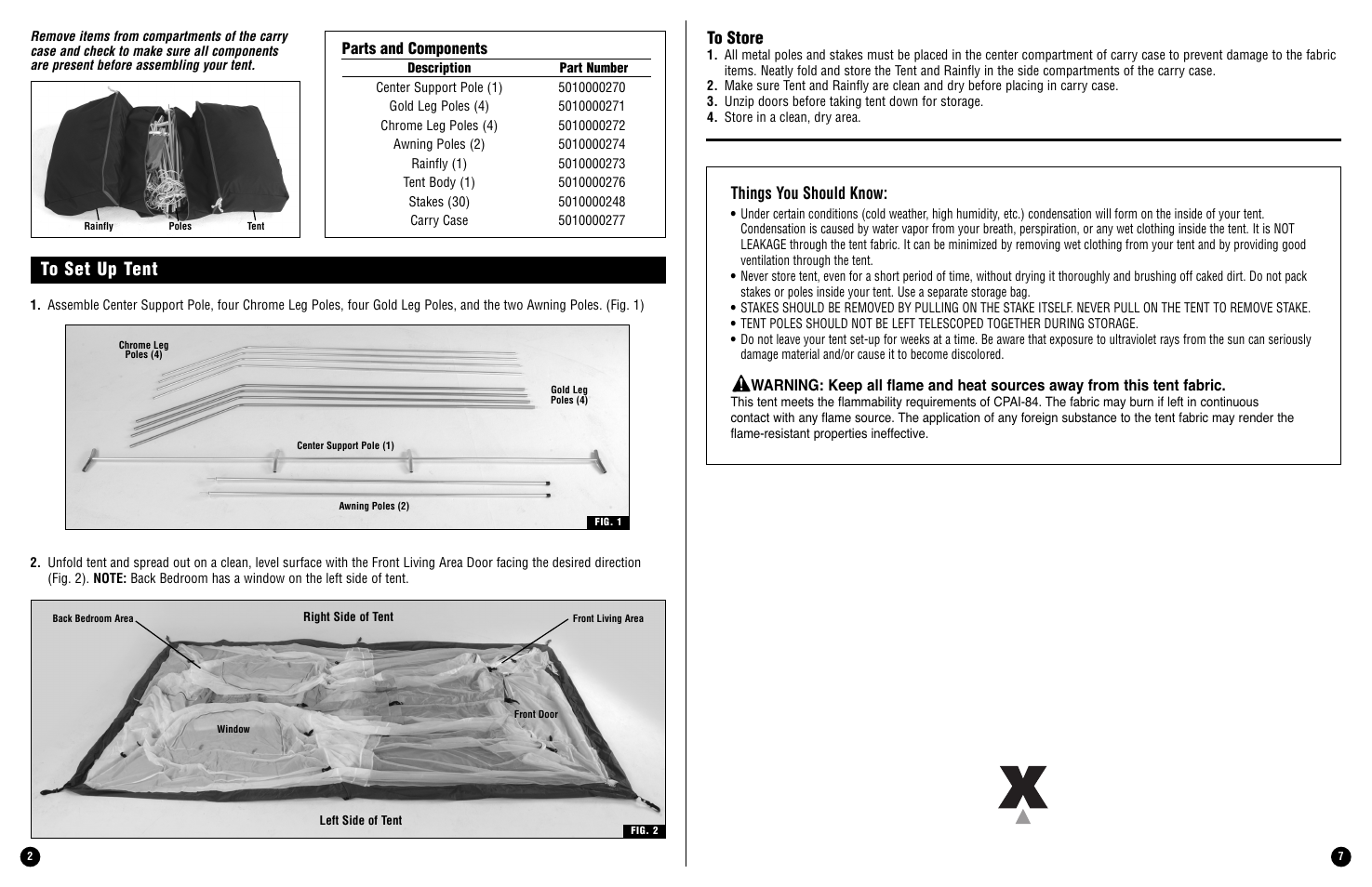 Things you should know, Parts and components | Coleman NorthStar X6 User Manual | Page 2 / 4