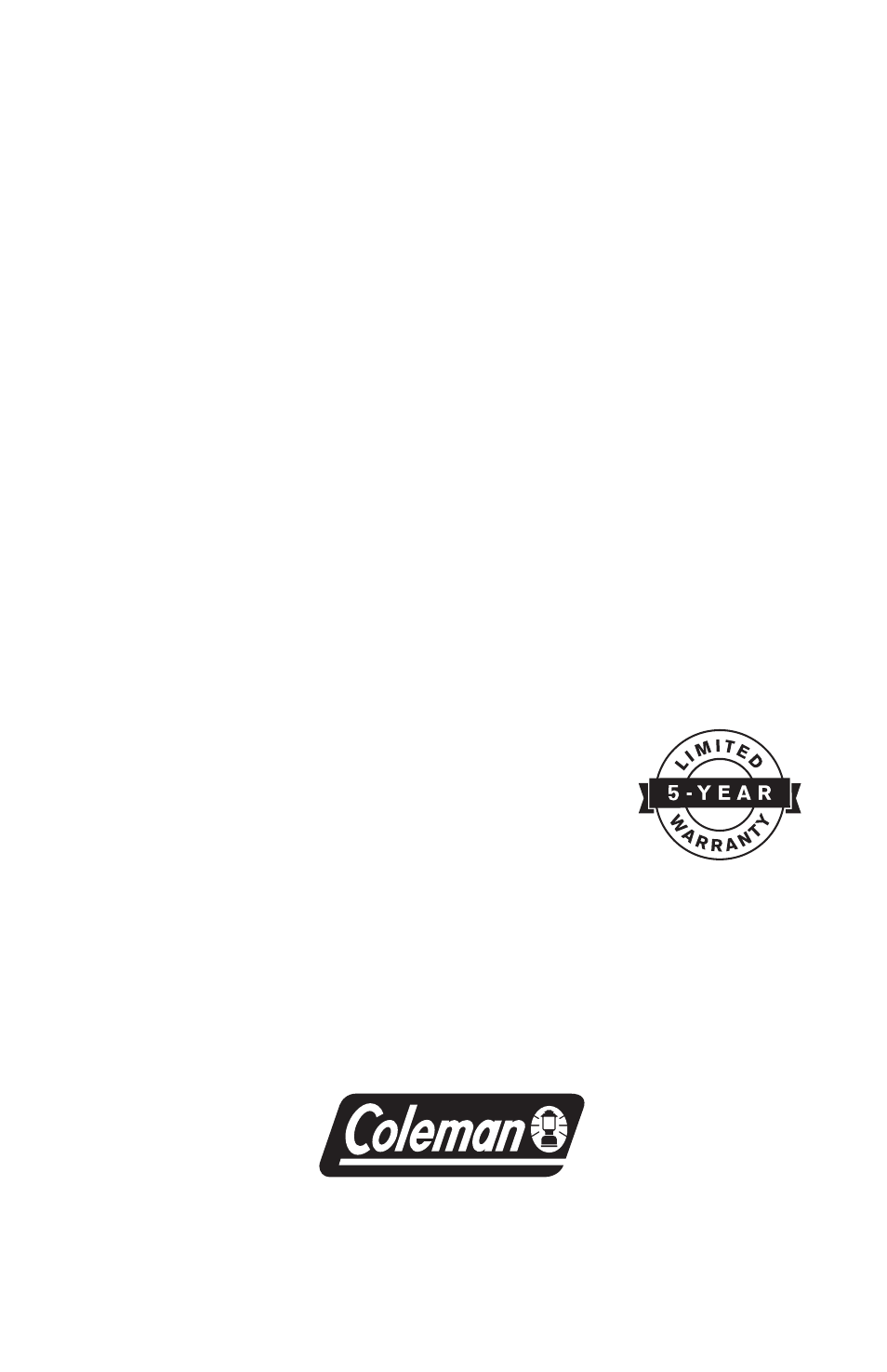 Year limited warranty | Coleman 5065-705 User Manual | Page 12 / 12