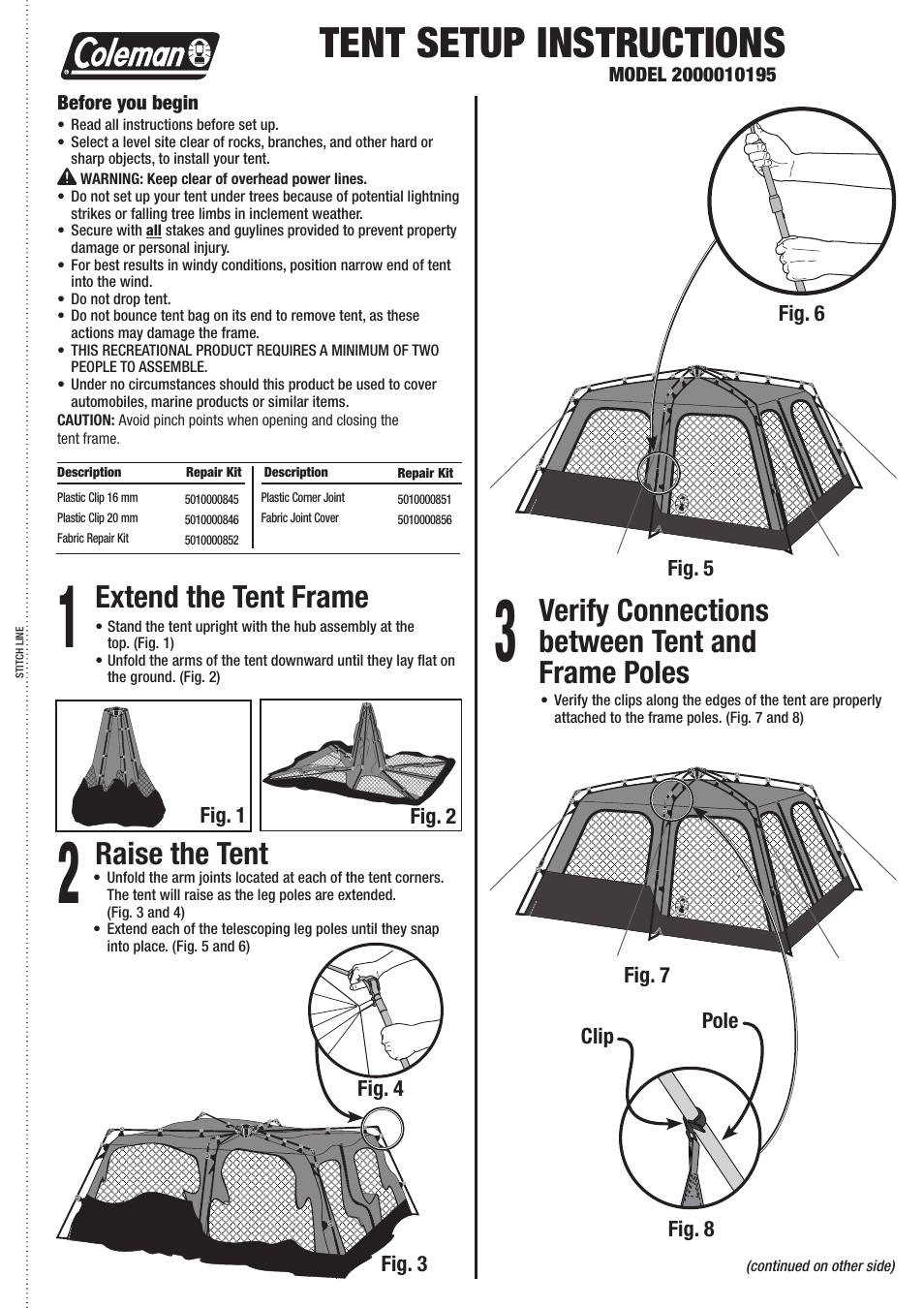 Coleman 2000010195 User Manual | 2 pages