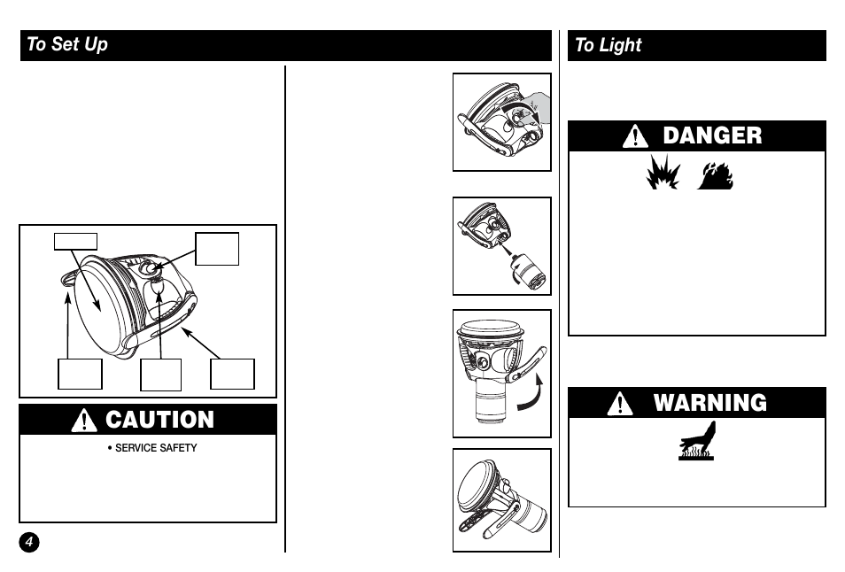 Caution, Warning, Danger | Coleman Propane 5038 User Manual | Page 4 / 24