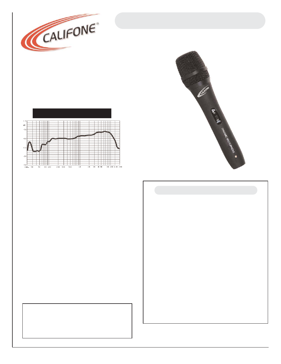 Califone PADM 510 User Manual | 1 page
