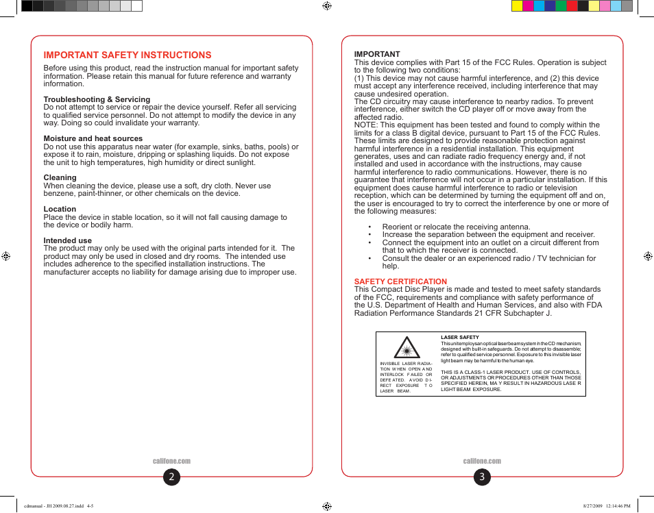 Califone 01 0810 User Manual | Page 3 / 10