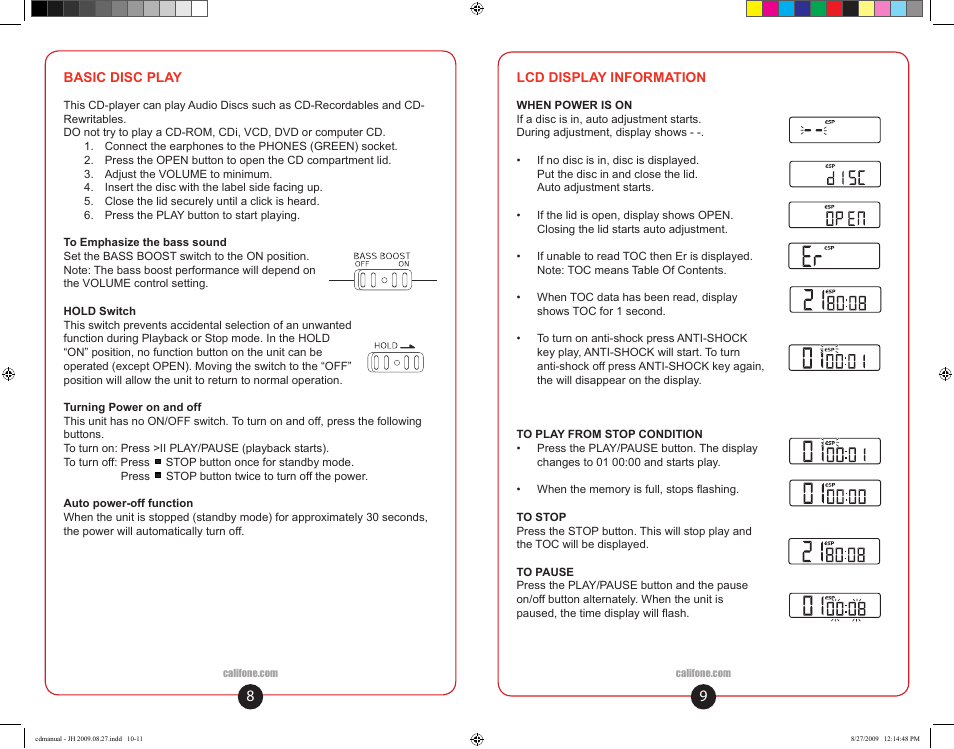 Califone 01 0810 User Manual | Page 6 / 10