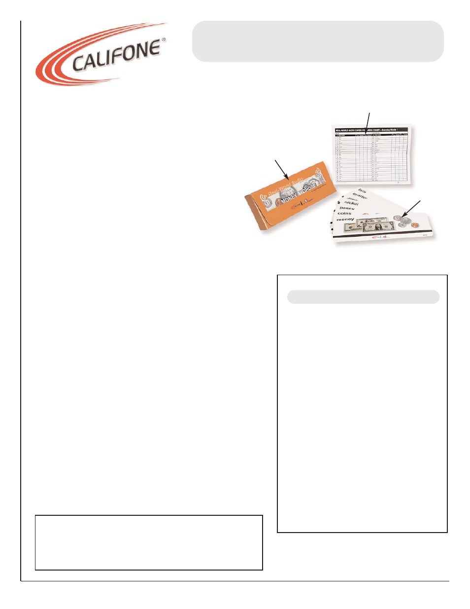 Califone MCFM User Manual | 1 page