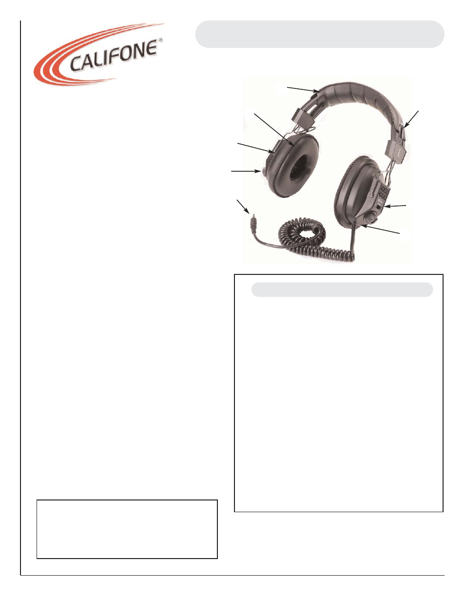 Califone 3068AV User Manual | 1 page