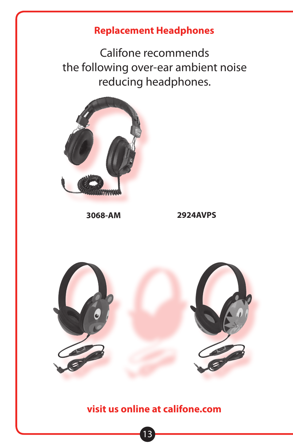 Califone 8100 User Manual | Page 14 / 16