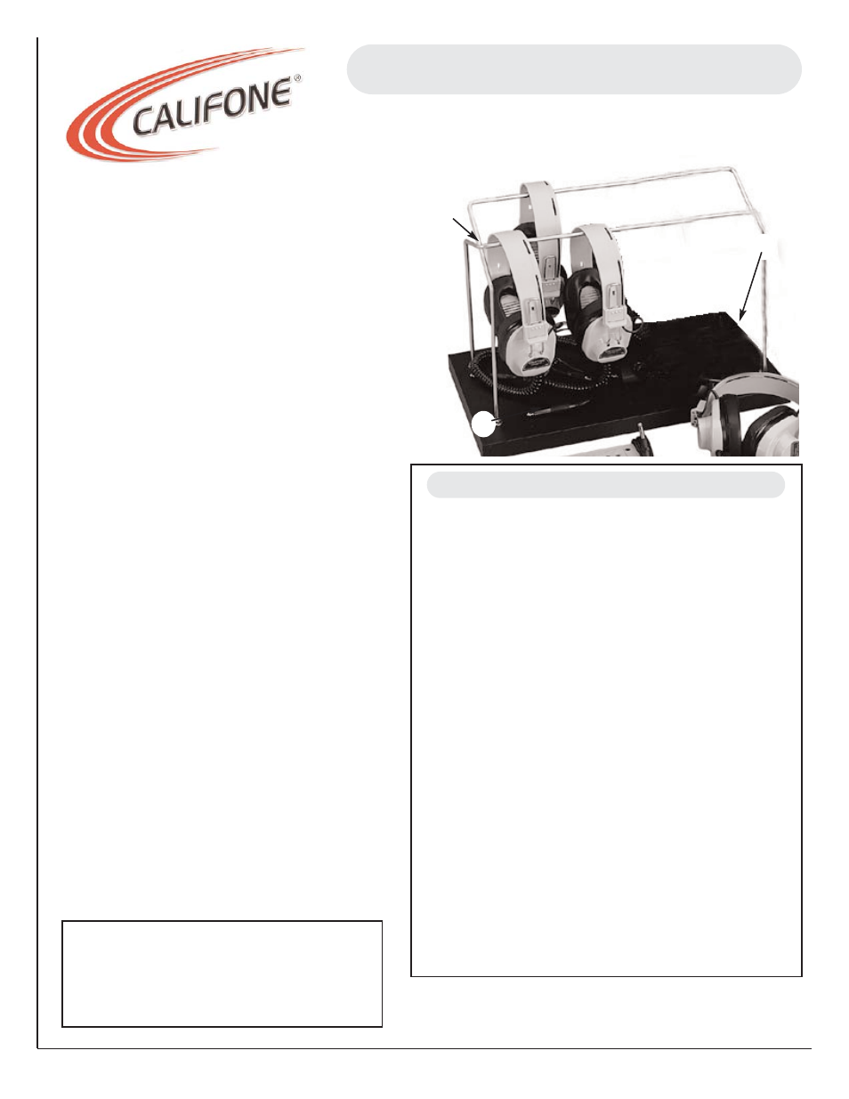 Califone 1214AVPS-03 User Manual | 1 page