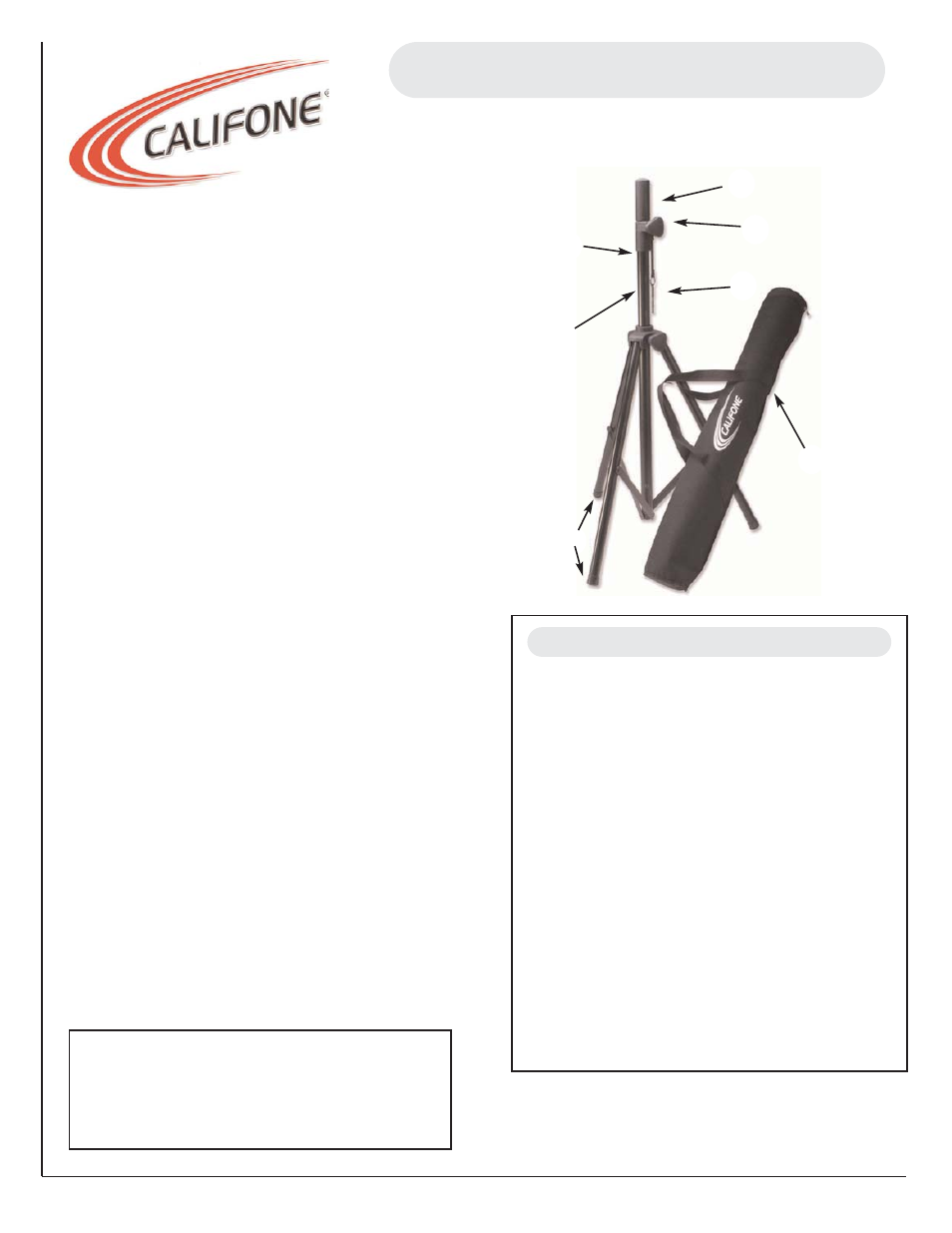 Califone TP-30 User Manual | 1 page