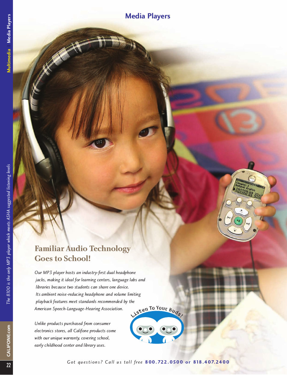 Familiar audio technology goes to school, Media players | Califone PA616 User Manual | Page 22 / 46