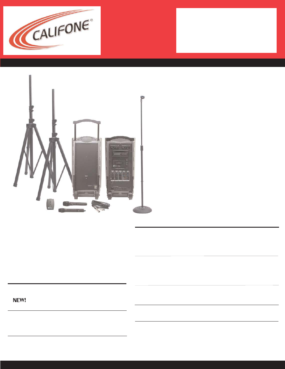 Powerpro packages, Deluxe powerpro package includes, Powerpro accessories | Califone PA-916D User Manual | Page 2 / 2