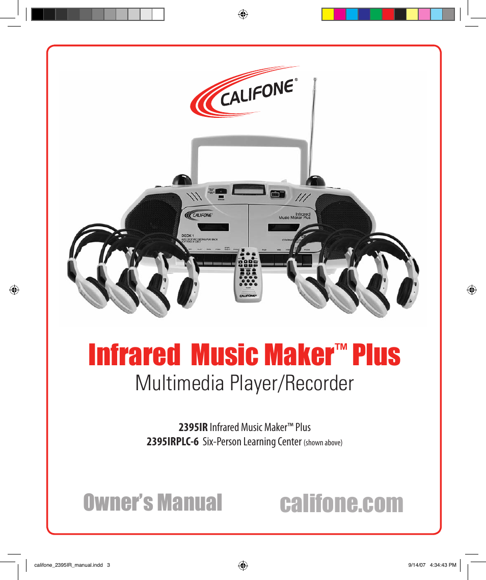 Califone Music Maker User Manual | 16 pages