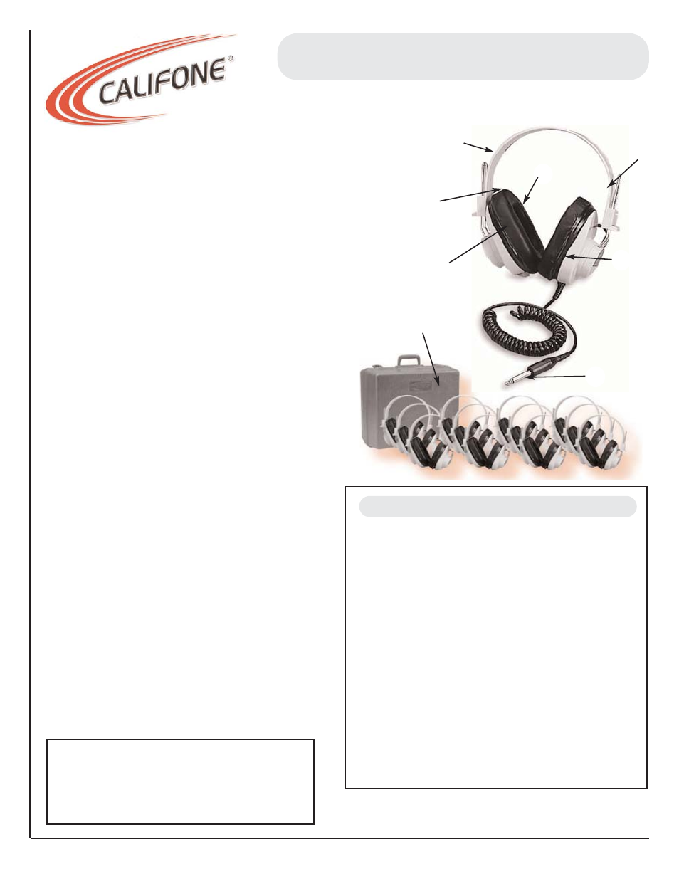 Califone 2924AVP-12 User Manual | 1 page