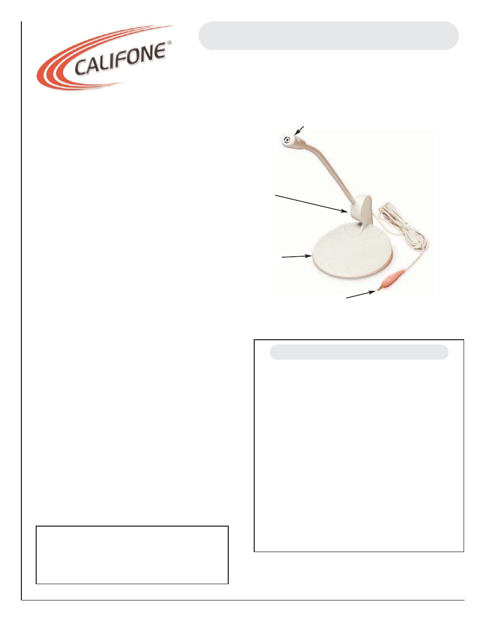 Califone AX-12 User Manual | 1 page