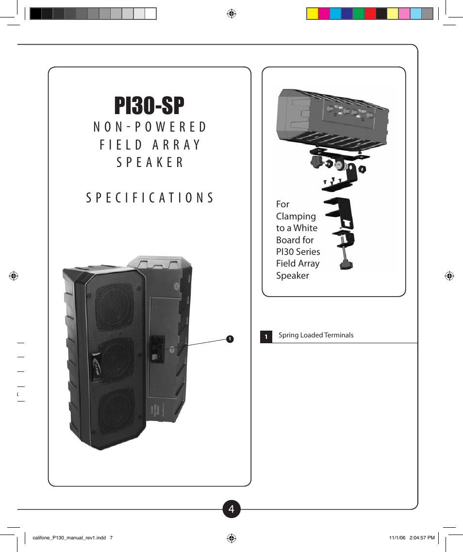Pi30-sp | Califone PI30-PS User Manual | Page 5 / 8