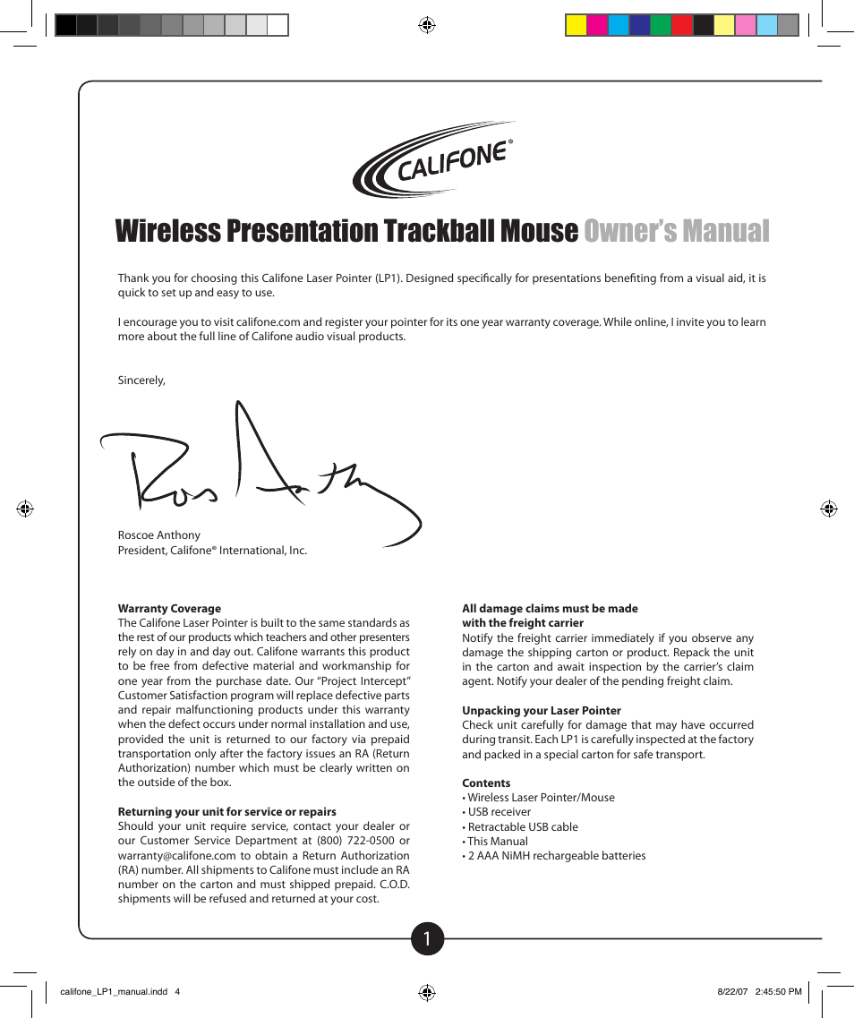 Califone LP-1 User Manual | Page 2 / 4