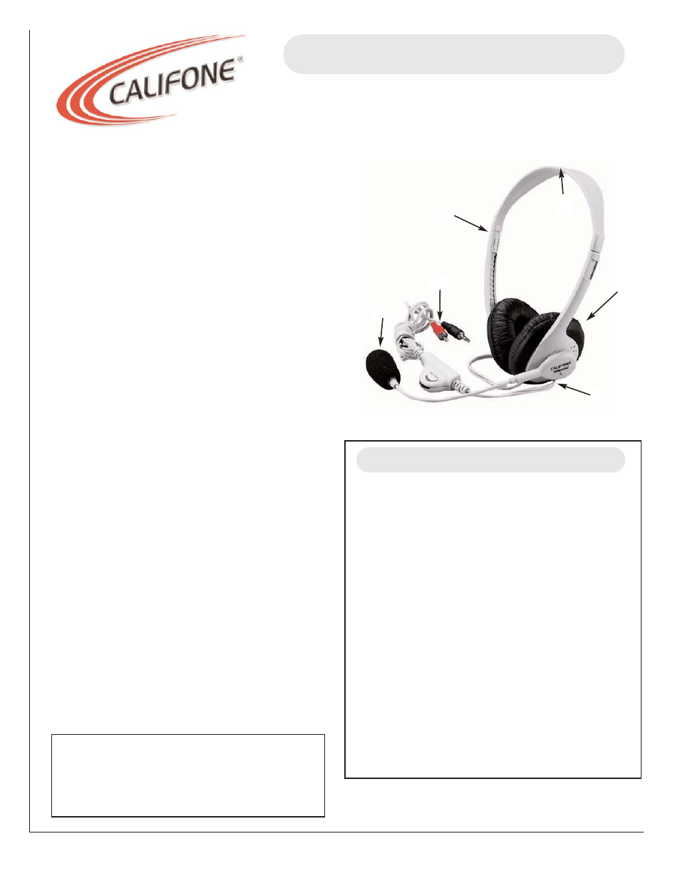 Califone 3064AV User Manual | 1 page