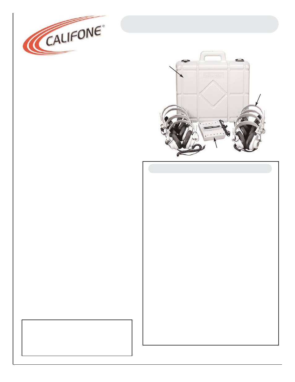 Califone 8-Position Listening Center 1208AV-01 User Manual | 1 page