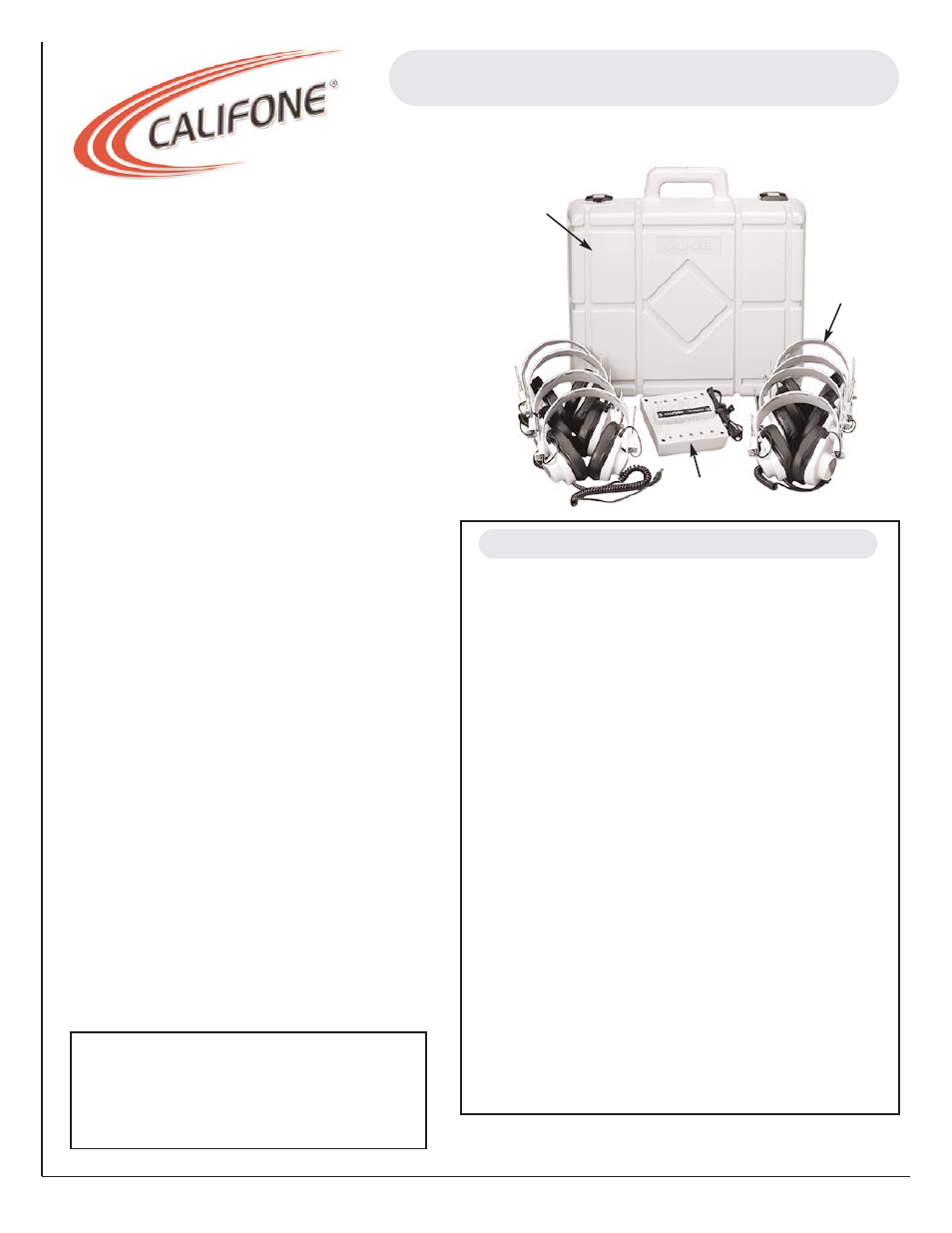 Califone 8-Position Listening Center 1208AVP-01 User Manual | 1 page