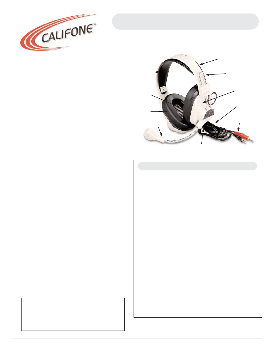 Califone 2964AV User Manual | 1 page