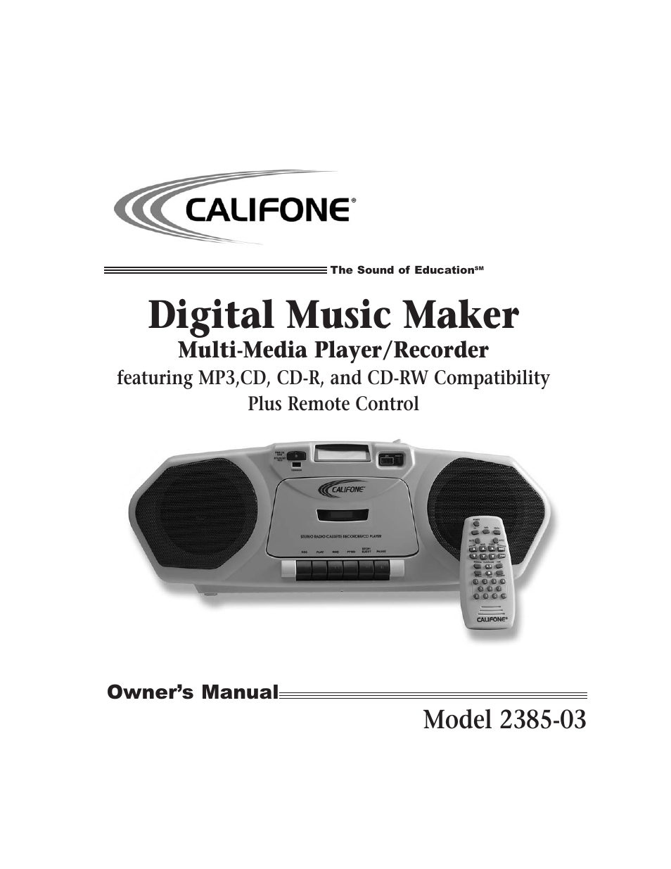 Califone 2385-03 User Manual | 19 pages