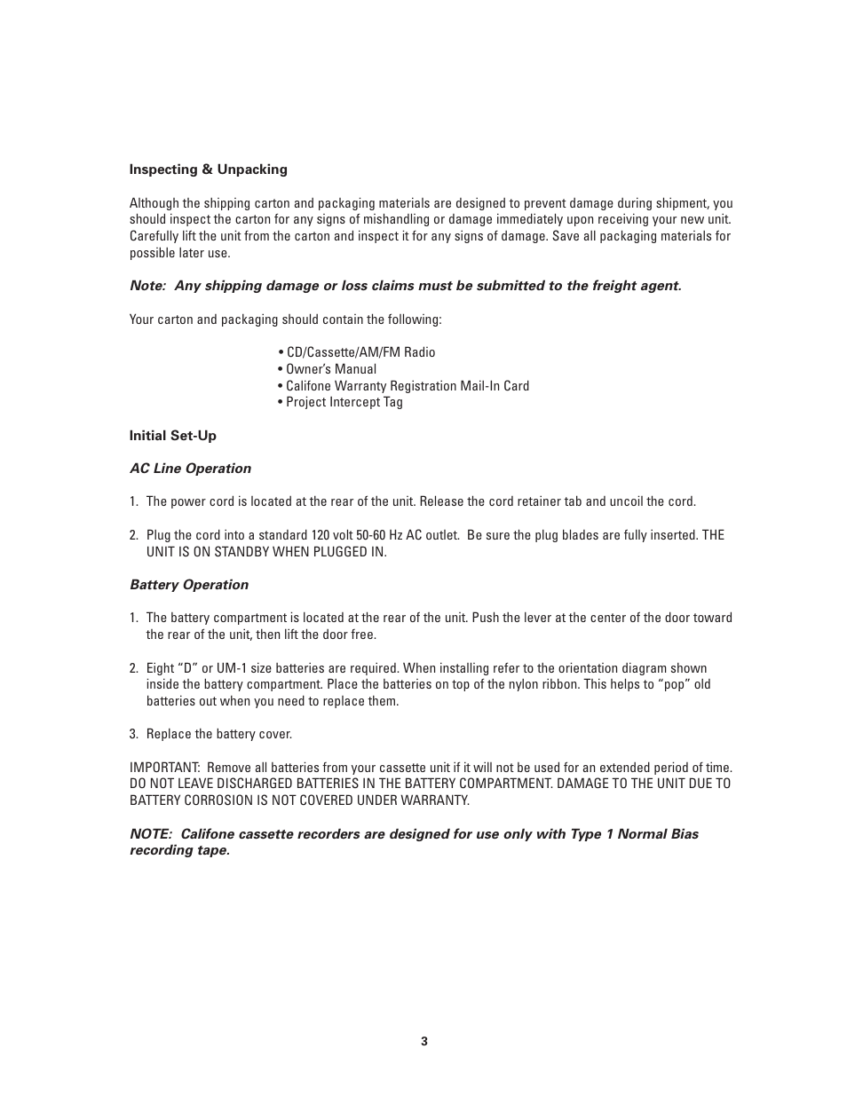 Califone 2385-03 User Manual | Page 3 / 19