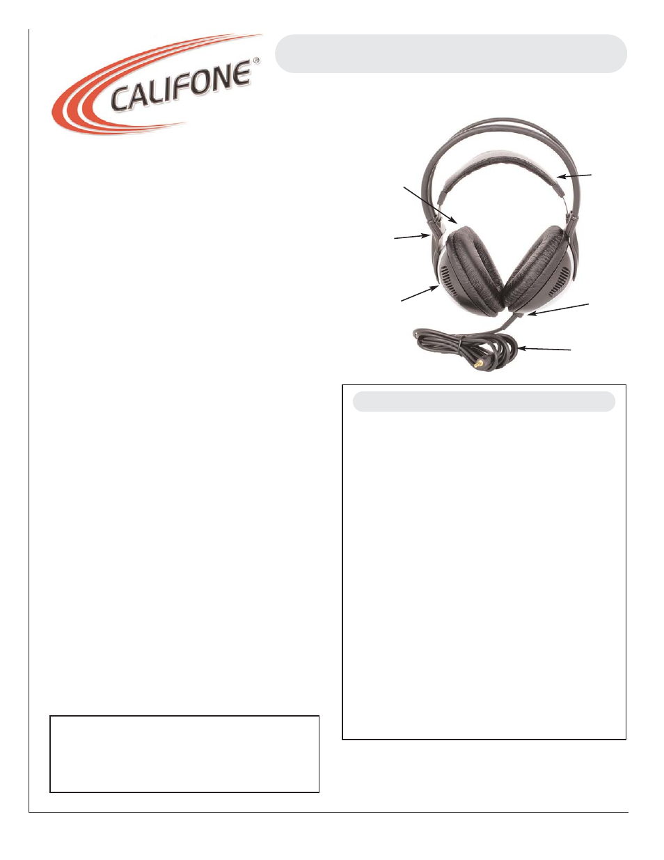 Califone SA-740 User Manual | 1 page