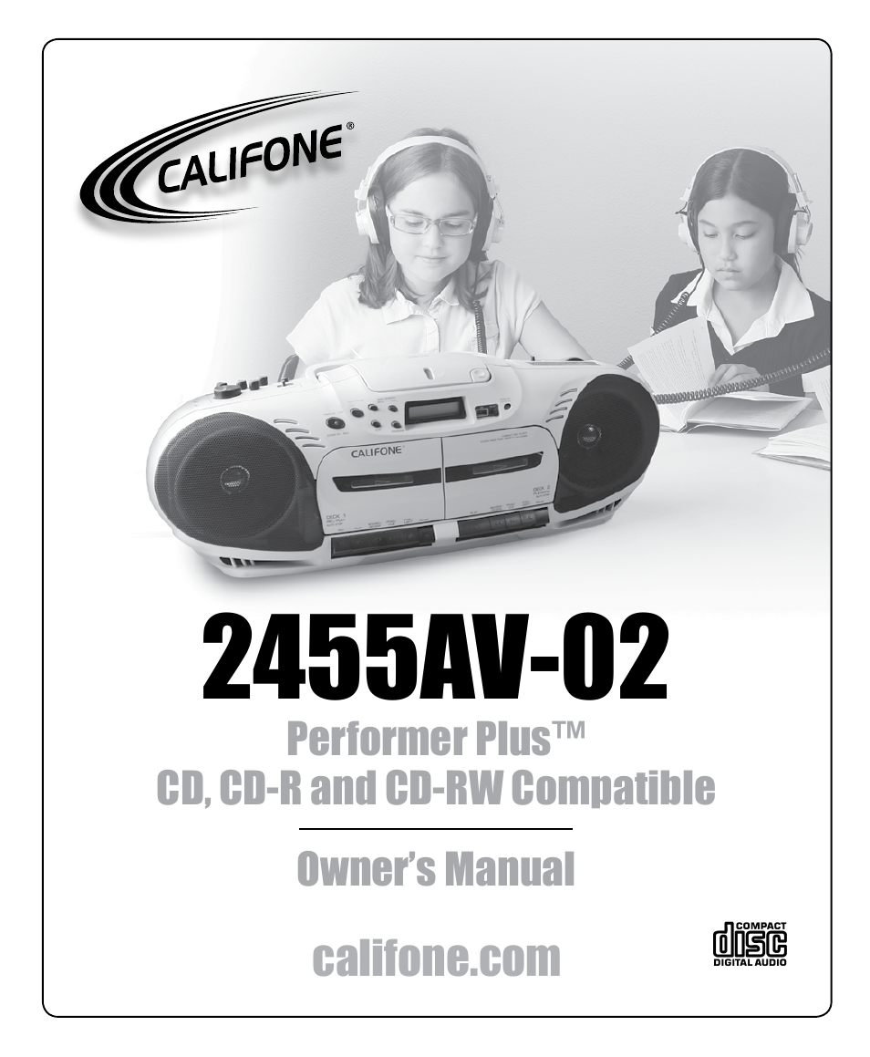 Califone 2455AV-02 User Manual | 16 pages