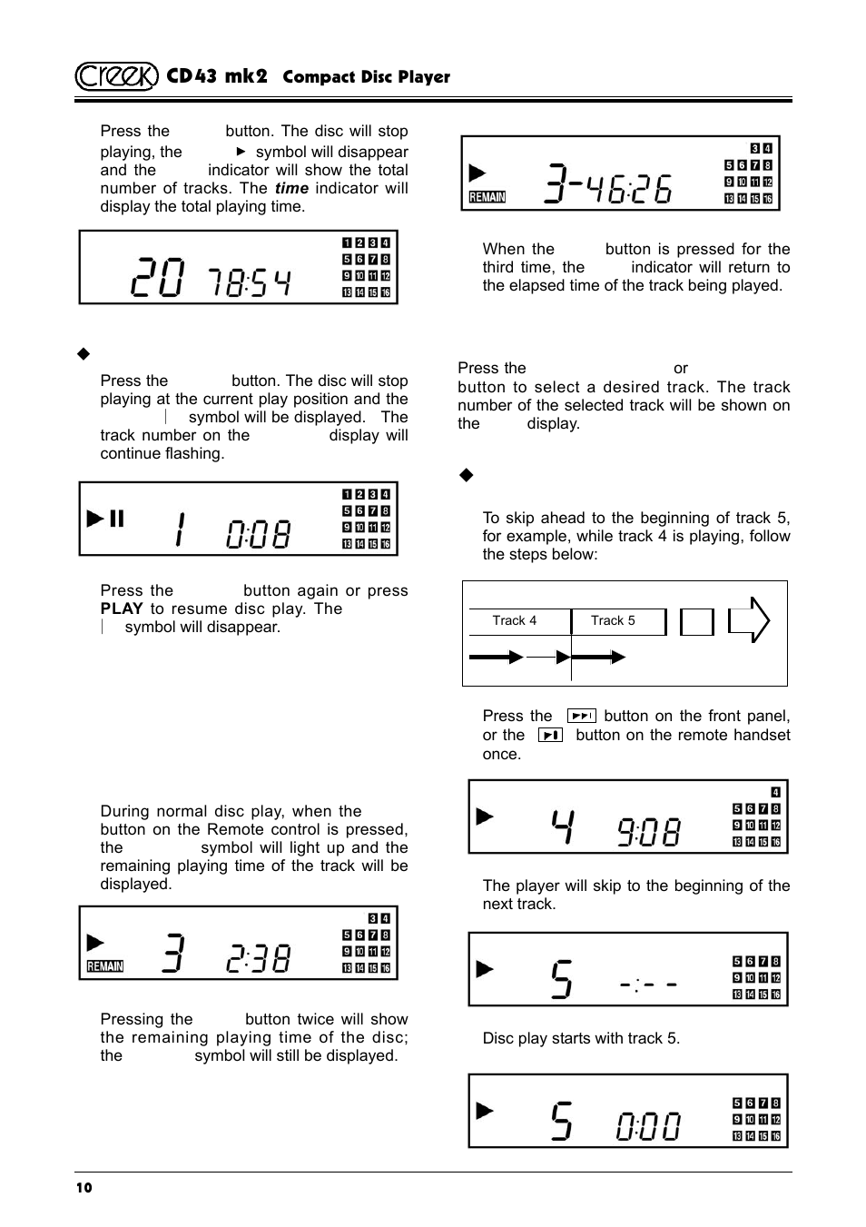 Cd43 mk2 | Creek Audio CD43 mk 2 User Manual | Page 10 / 16