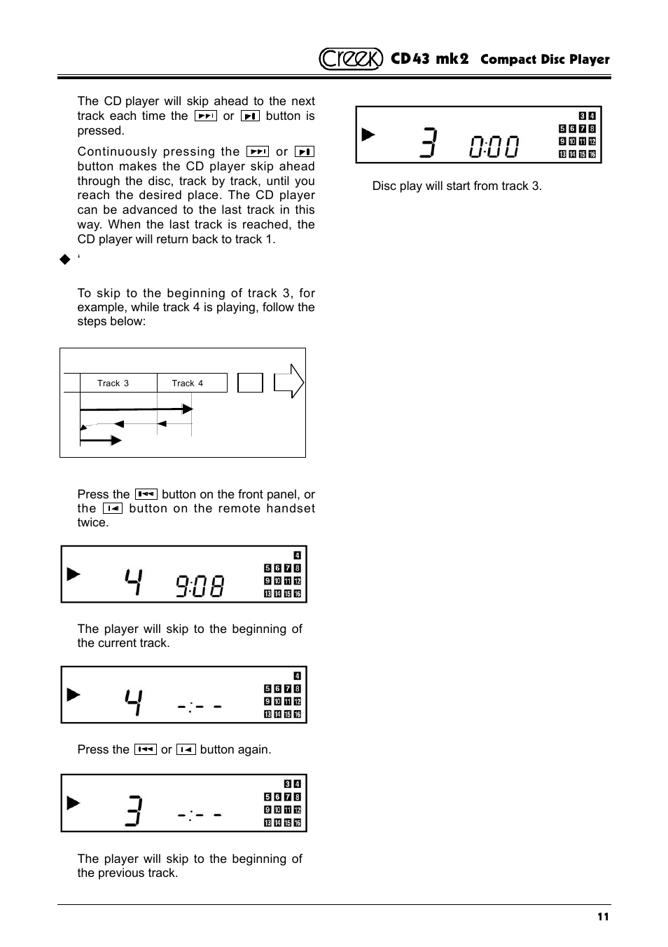 Cd43 mk2 | Creek Audio CD43 mk 2 User Manual | Page 11 / 16