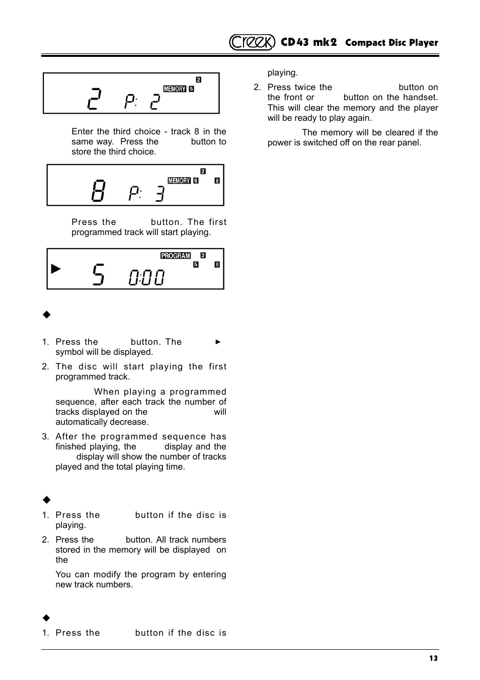 Cd43 mk2 | Creek Audio CD43 mk 2 User Manual | Page 13 / 16