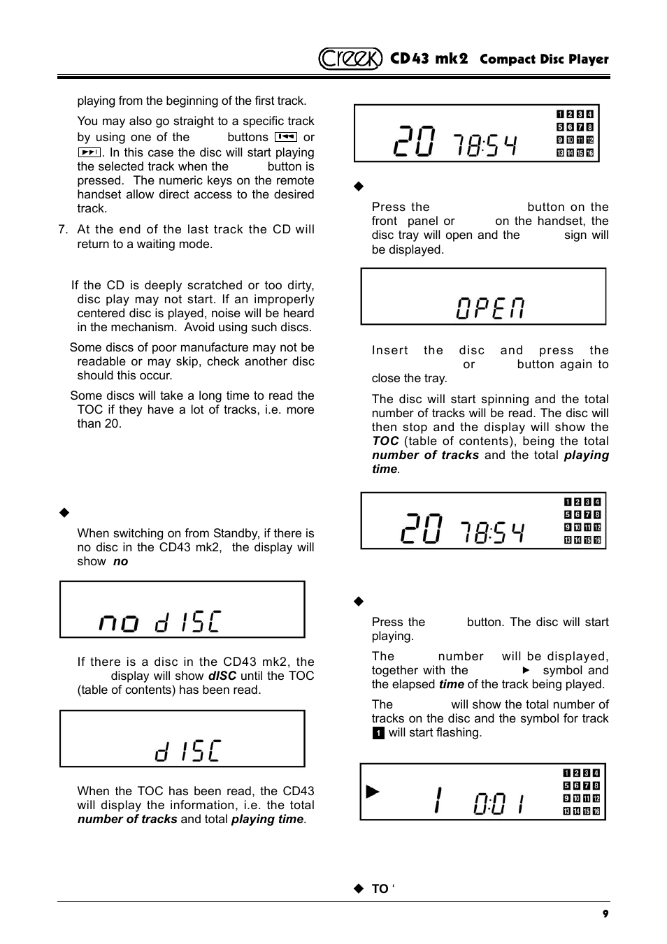 Cd43 mk2 | Creek Audio CD43 mk 2 User Manual | Page 9 / 16
