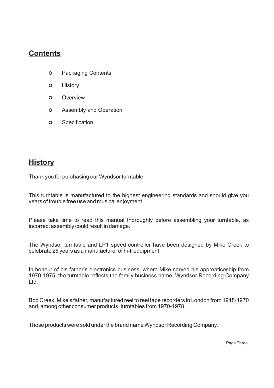 Creek Audio Wyndsor User Manual | Page 3 / 8
