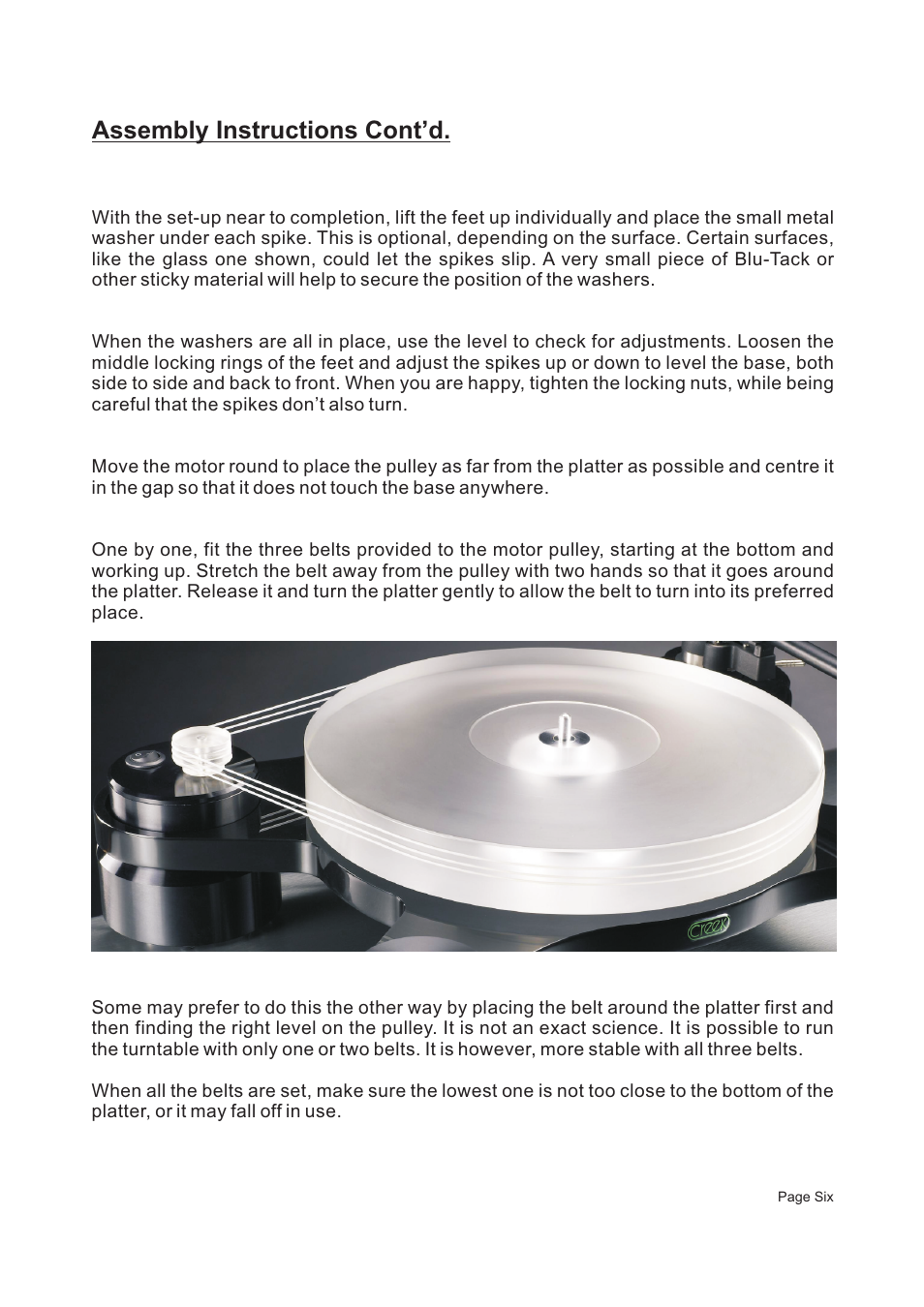 Assembly instructions cont’d | Creek Audio Wyndsor User Manual | Page 6 / 8
