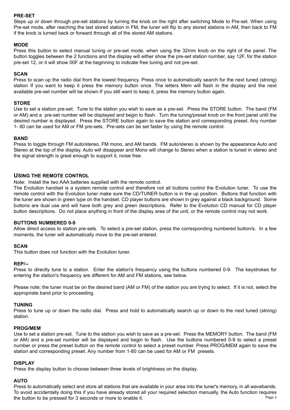 Creek Audio Evolution RDS User Manual | Page 3 / 4