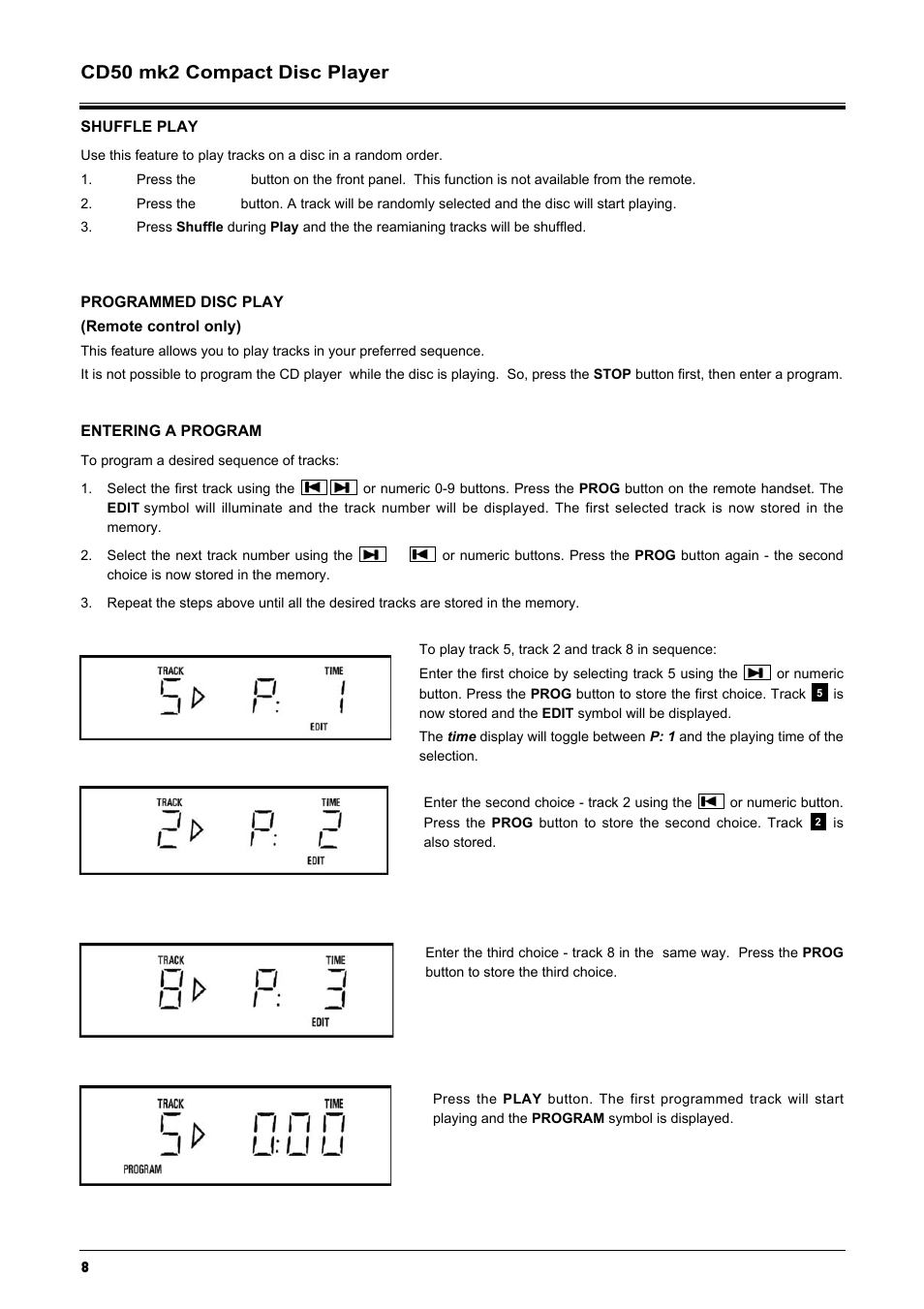 Cd50 mk2 compact disc player | Creek Audio CD50 mk2 User Manual | Page 8 / 12