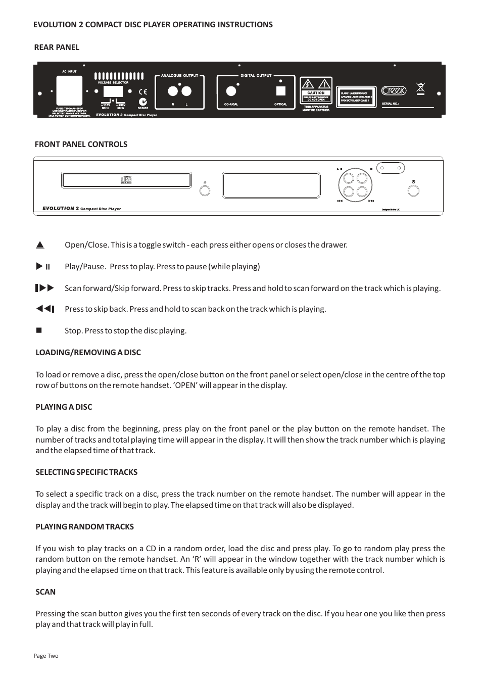 Creek Audio Evolution 2 User Manual | Page 2 / 4