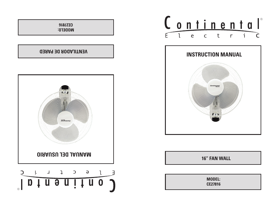 Continental Electric CE27816 User Manual | 4 pages