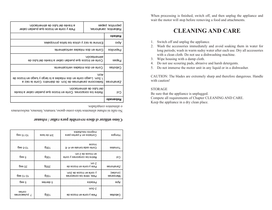 Cleaning and care | Continental Electric CE22391 User Manual | Page 7 / 8