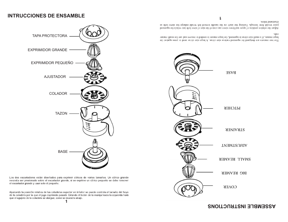 C ar ea nd cl ea nin g, Im po rt an t, A sse mb le as sh own | Care and cleaning, Important, Assemble as shown, Assemble instructions intrucciones de ensamble | Continental CE22672 User Manual | Page 6 / 8