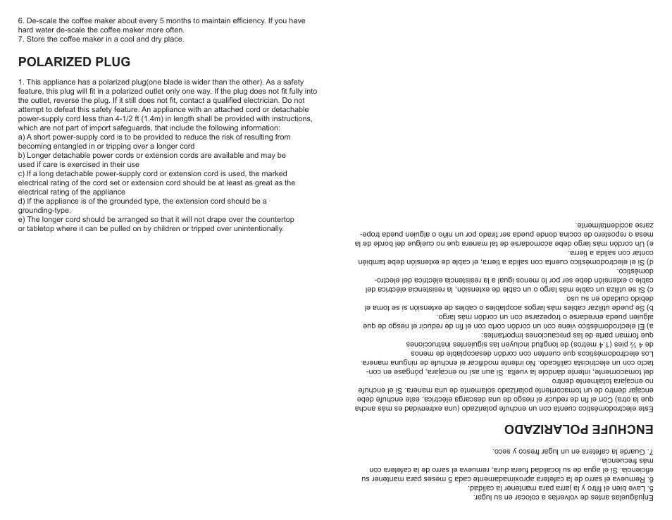 Enchufe polarizado, Polarized plug | Continental Electric CE23679 User Manual | Page 6 / 6