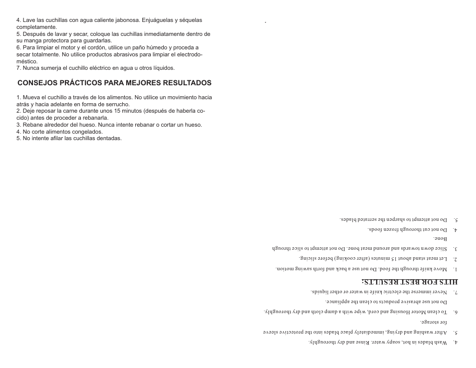 Hi ts fo rb es tr es ul ts, Consejos prácticos para mejores resultados | Continental Electric CE22881 User Manual | Page 10 / 10